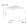 Flash Furniture White Pop Up Canopy Tent and Folding Bench Set JJ-GZ88103-WH-GG